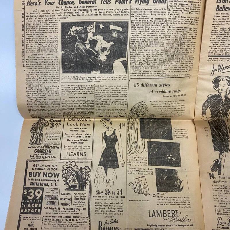JUNE 6, 1944 D-DAY NEW YORK DAILY NEWS ICONIC NEWSPAPER RARE