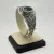 Handcrafted 925 Sterling Silver Vintage Filigree Cuff Natural Blue Gray Gemstone