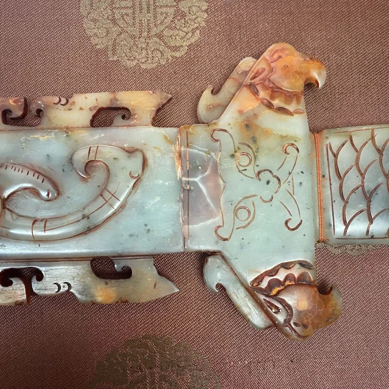 Rare Antique Chinese Hand-Carved Jade Dragon Sword - 26 Inches - Museum-Quality