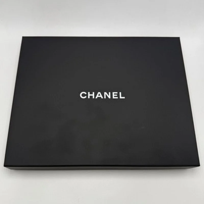 CHANEL A14V 5 CC Crystal Faux Pearl Long Necklace Silver Tone w/ Box