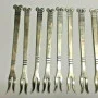 Vintage Aztec Sundial H'orderves Forks Taxco Mexico Sterling Silver 925 