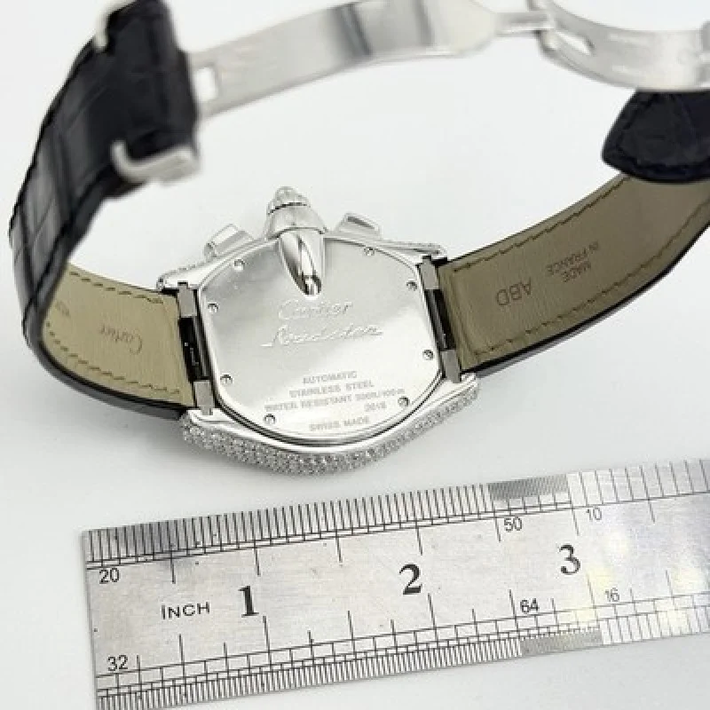 Cartier Roadster XL Chronograph Automatic Diamond Watch 42mm Black Dial 2618