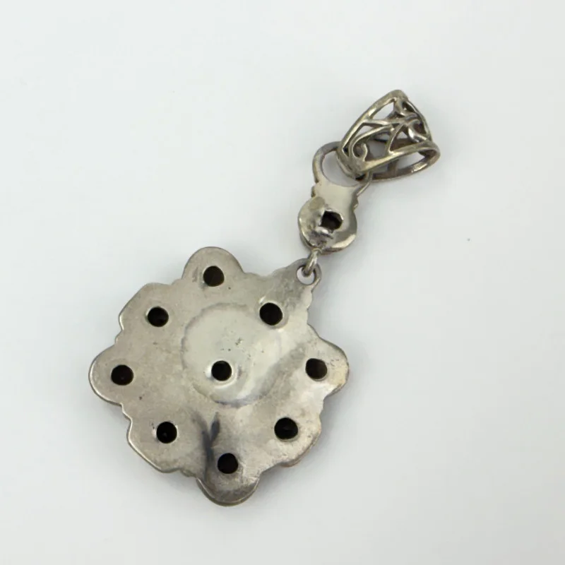 Vintage 925 Sterling Silver Natural Smoky Topaz Gemstones Pendant
