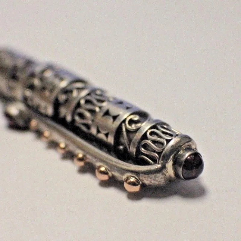 Vintage Silver Gold Plated Gem Stone Pen !!!!