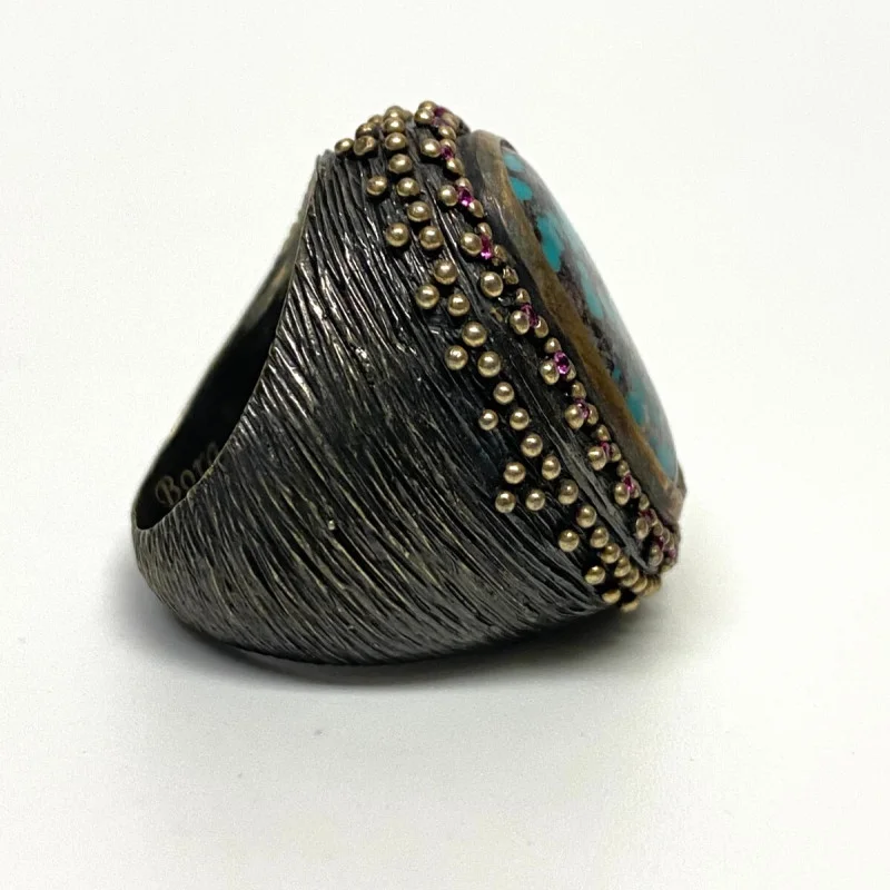 Bora Sterling Silver Ring With Turquoise Size 8
