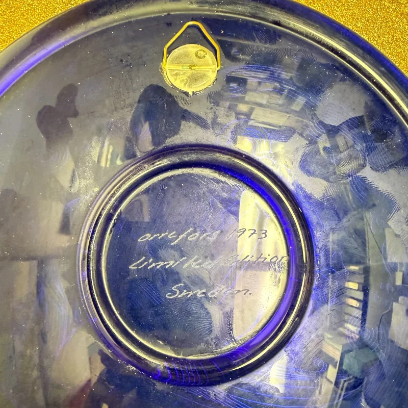 Vintage Mother's Day Plate - Cobalt Blue with Gold Etching Sweden 1973 w/Box