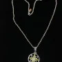 Vintage Lyric Sterling Silver Green Flower Necklace