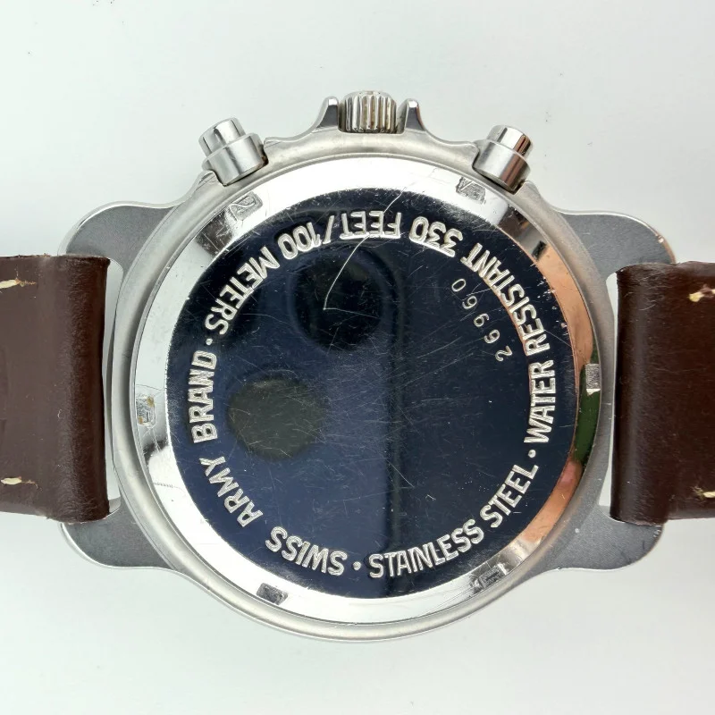 Victorinox Swiss Army Chronograph Men's Watch Stainless St. Brown Leather Strap