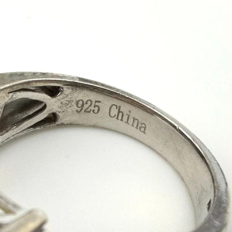 Large Rectangle Citrine Sterling Silver 925 Cocktail Ring Size 8, China