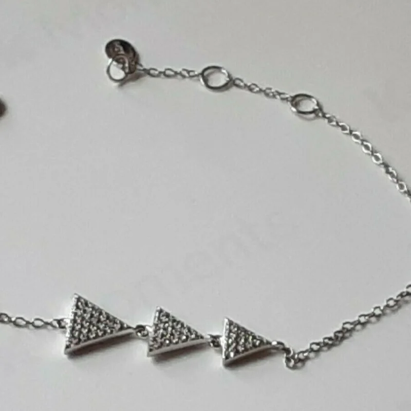 Shashi Sterling Silver Triangular Shaped Studded Bracelet 