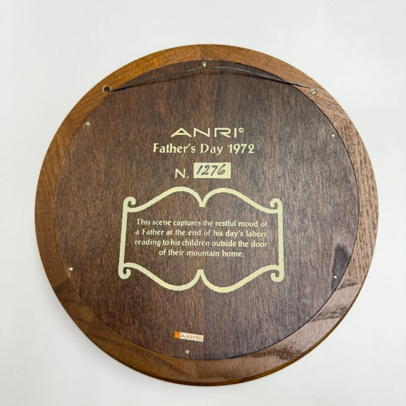 Happy Father's Day ANRI Father's Day Wood Carved Plaque-1972 Limited-1276 in Box