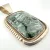 Large Sterling Silver Seraphinite Pendant - Handcrafted with Feathery Pattern