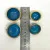Vintage Covered Apple Shape Cloisonné Trinket Boxes Blue w Aqua Enamel Interior