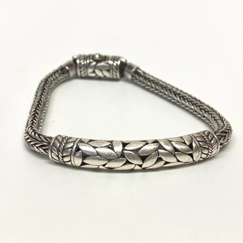 Annika Witt Bali Sterling Silver Bracelet ATI ID .925 Wheat Leaf Design 7.5&quo