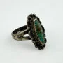Navajo 925 Sterling Silver Vintage Green Turquoise Ring - Size 6.5