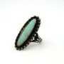 Navajo 925 Sterling Silver Green Turquoise Ring Native American Artist Size 7.5