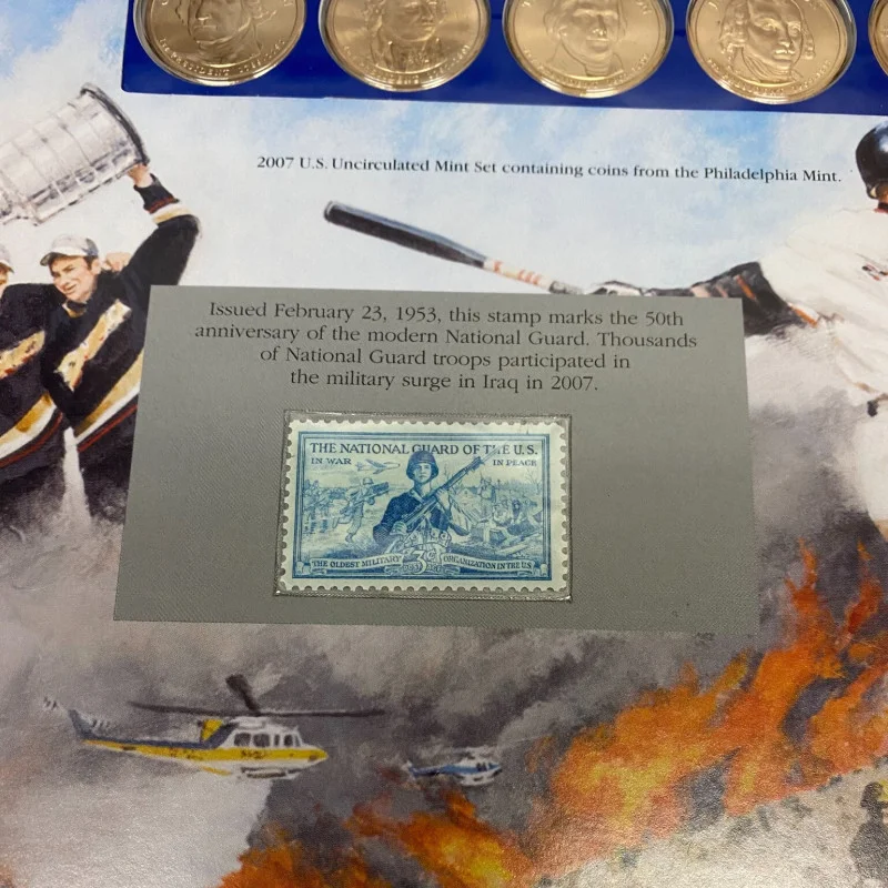 2007 P Uncirculated Mint Set Postal Commemorative Society Coin & Stamps
