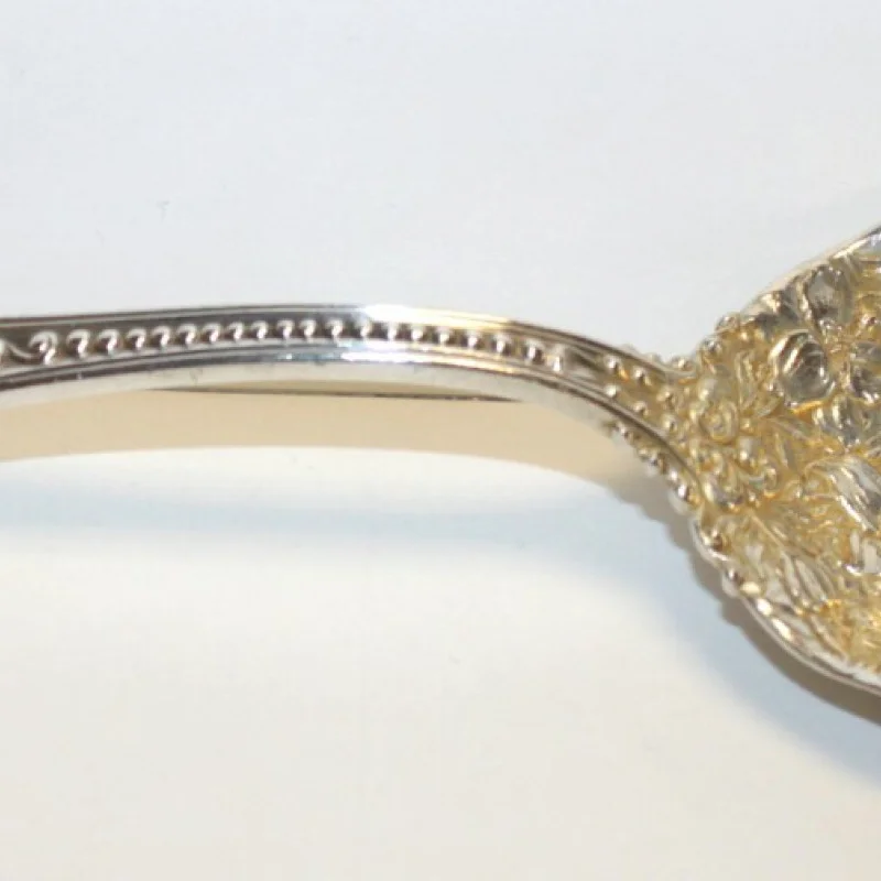 Antique R, Sterling Silver Serving Whiting Baroque Spoon