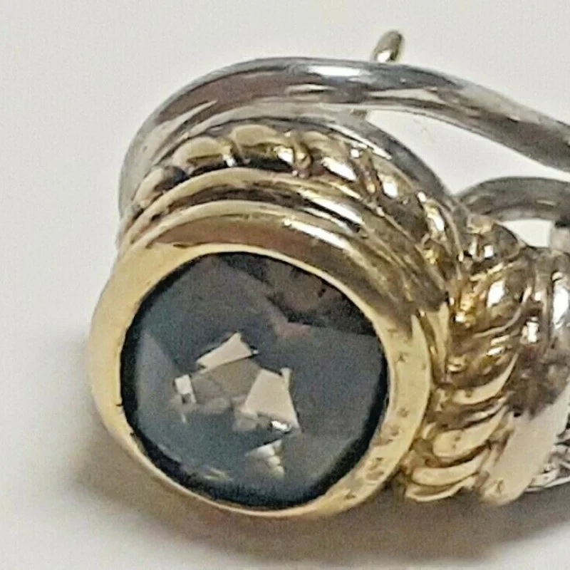  18K Judith Ripka  Designed With Sterling Silver  925 & Gemstone Earrings