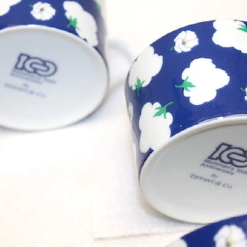 Tiffany & Co Nichimen's 100th Anniv. Porcelain Cup & Saucer 10 Piece Set & BOX