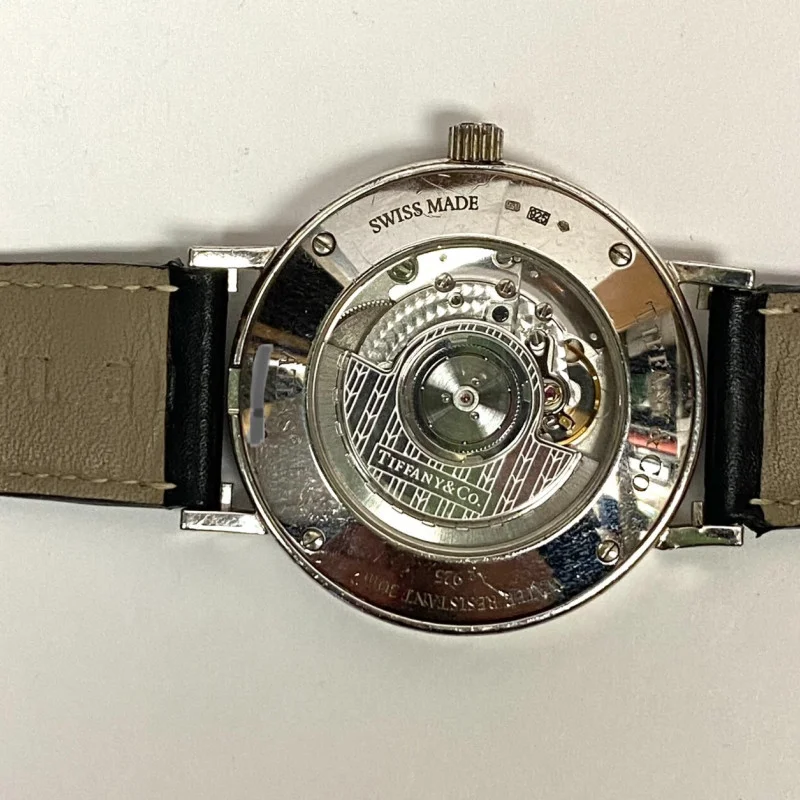 Tiffany & Co Atlas Large Sterling Silver Round Mechanical Watch