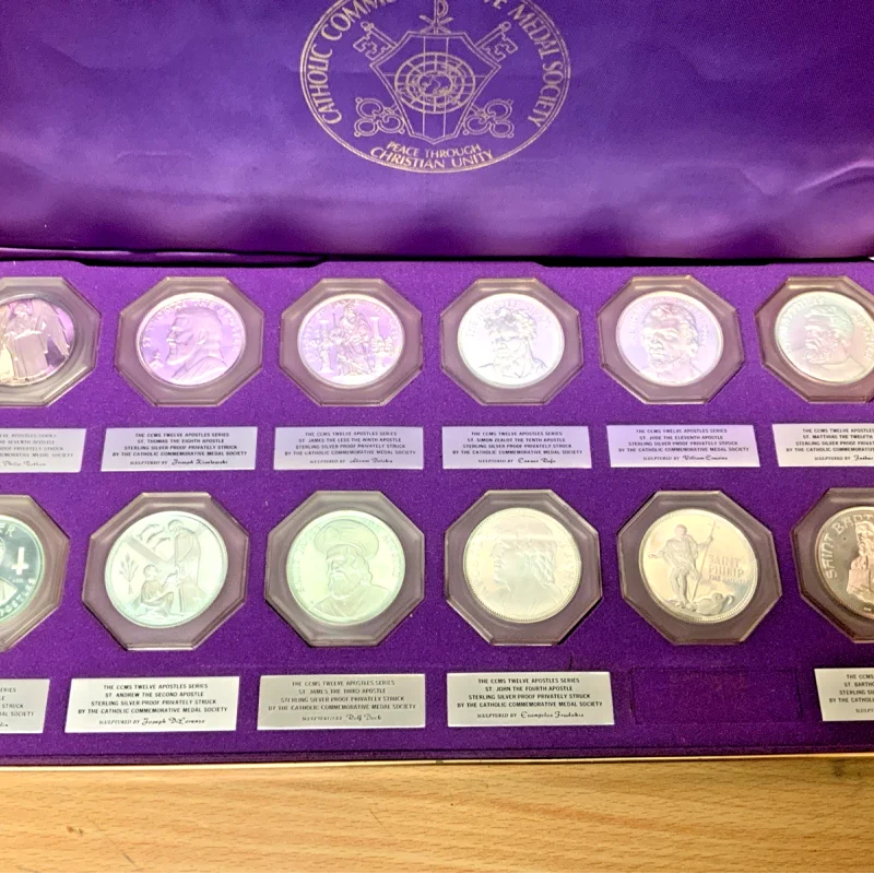 CCMS Catholic Commemorative Medal Society 12 Apostles Sterling Silver Proof Set