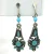 Vintage French art Nouveau Style Turquoise Enamel and Silver Plated Clip Earring