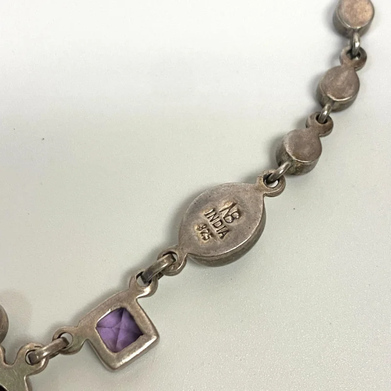 NICKY BUTLER STERLING UNUSUAL FESTOON DRAPE MOONSTONE, GARNET 17 NECKLACE