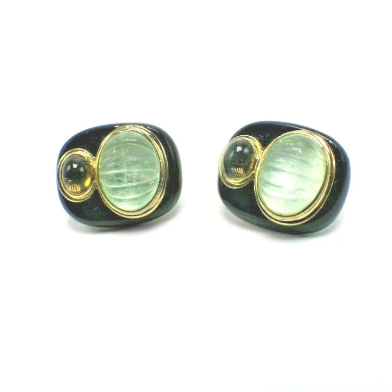 Vintage KYLO Sterling Silver Multi Color Quartz Gemstones Earrings