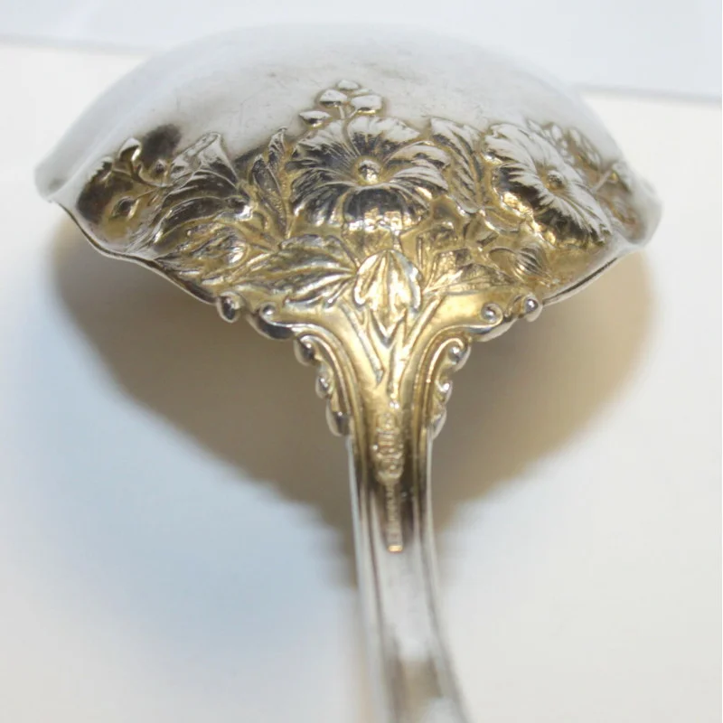 Antique R, Sterling Silver Serving Whiting Baroque Spoon