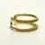 Yellow Gold Plated Double Band Cubic Zirconia .925 Silver Ring Sizes 8