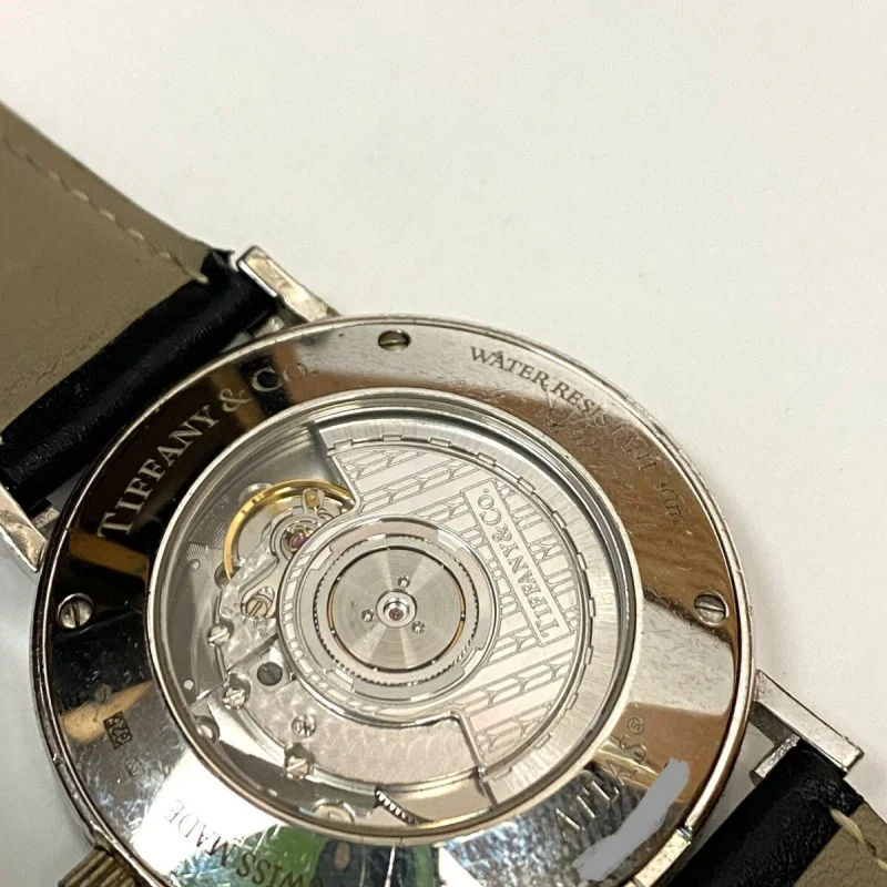 Tiffany & Co Atlas Large Sterling Silver Round Mechanical Watch