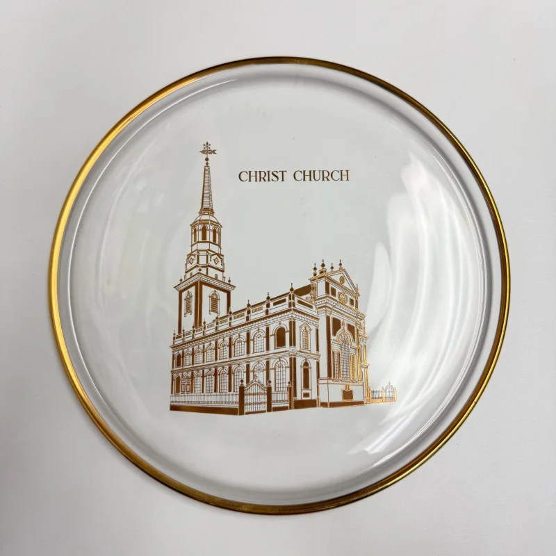 Vintage Orrefors Crystal Sweden Christ Church Limited Edition Plate w/ Box