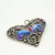 Vintage Silver Heart Pendant with Enamel Butterfly and Filigree