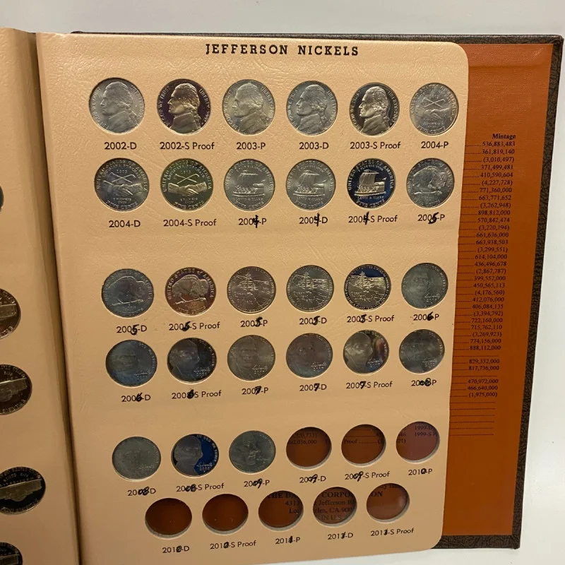 Jefferson Nickels Dansco Album with Proofs #8113 - 1938 to 2005 - No Coins