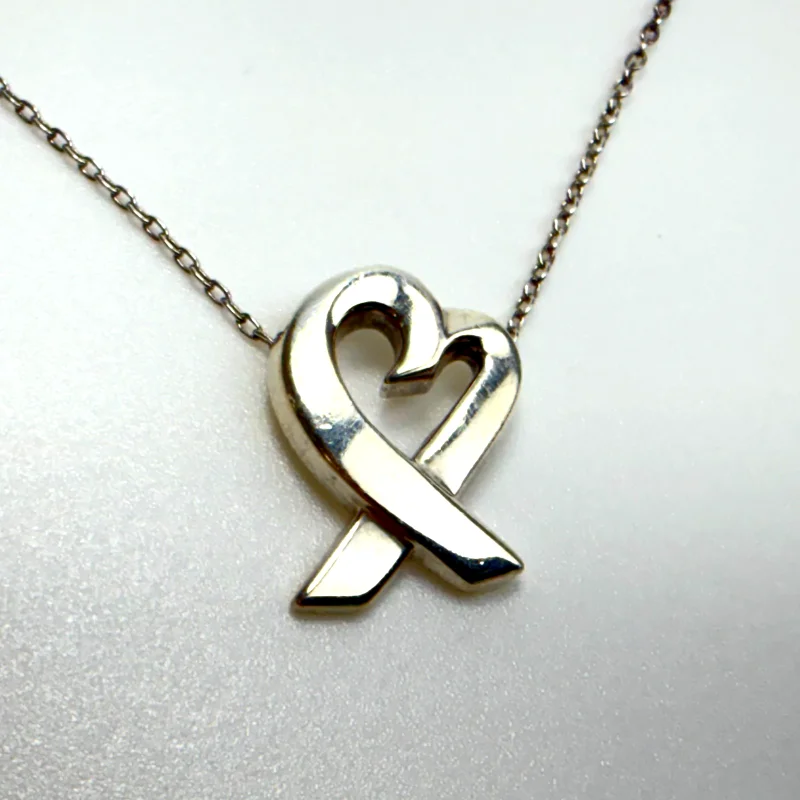Tiffany & Co. Paloma Picasso Sterling Silver Loving Heart Pendant Necklace 20"