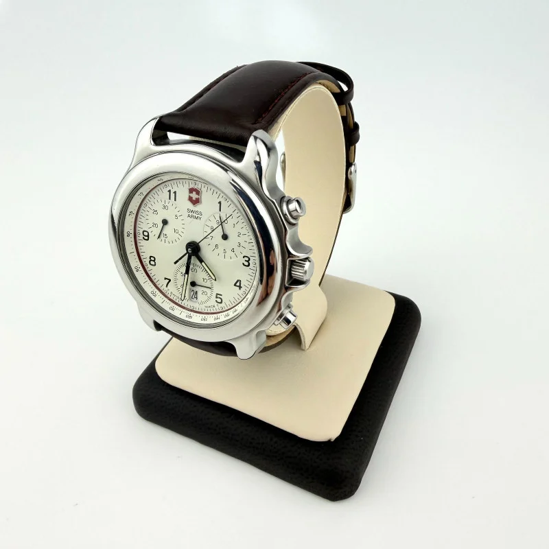 Victorinox Swiss Army Chronograph Men's Watch Stainless St. Brown Leather Strap