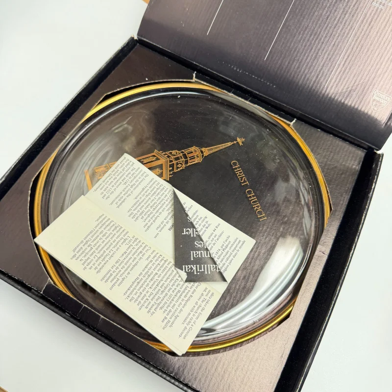 Vintage Orrefors Crystal Sweden Christ Church Limited Edition Plate w/ Box