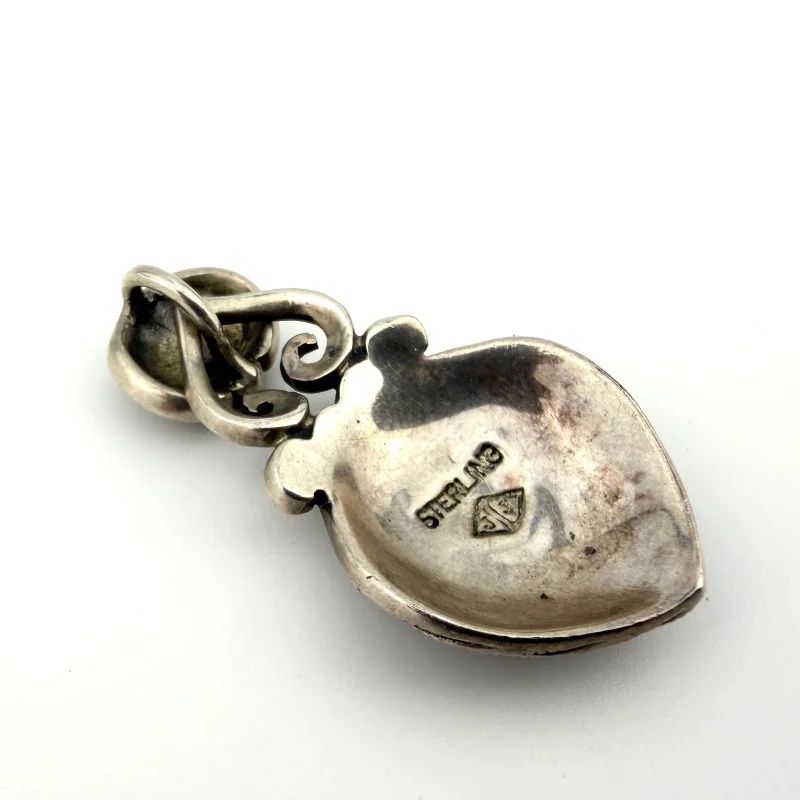 Vintage Judith Jack Sterling Silver Marcasite Heart Pendant - JJ Hallmark