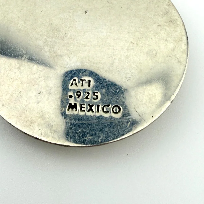 ATI Mexico 925 Hammered Sterling Silver Graduated Circles Flower Pendant