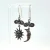Handmade Sterling Silver Sun and Moon Face Earrings with Wire Spiral Details