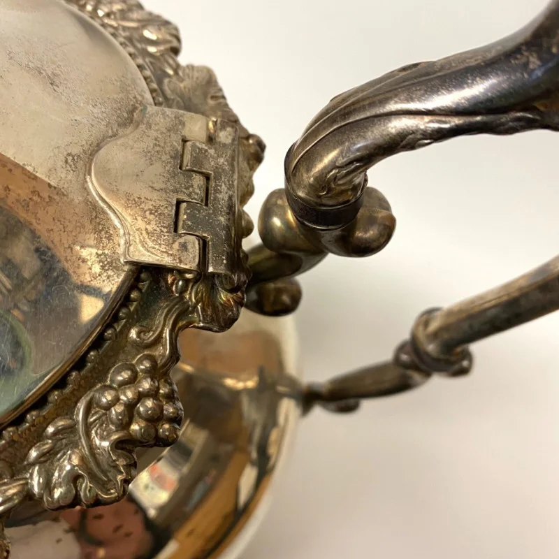 Antique Silver On Copper Large Teapot