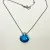 Swarovski Crystal Necklace Blue Scallop Clam Shell Pendant 17"