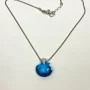 Swarovski Crystal Necklace Blue Scallop Clam Shell Pendant 17"
