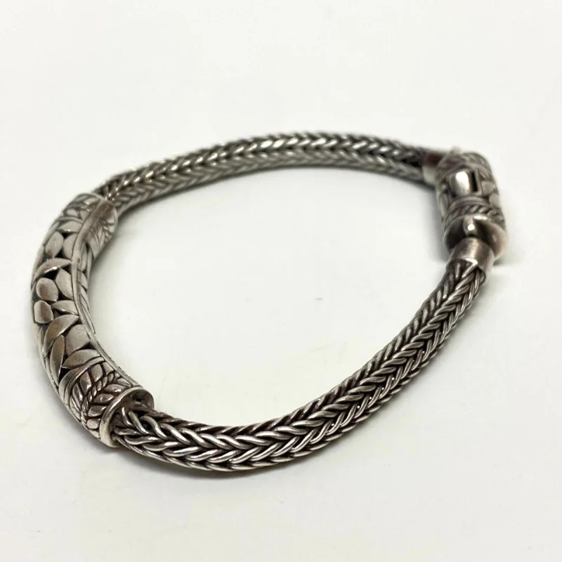 Annika Witt Bali Sterling Silver Bracelet ATI ID .925 Wheat Leaf Design 7.5&quo