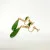 Vintage 10k Rose Gold Green Jade Dangle Earrings Chinese non-pierced