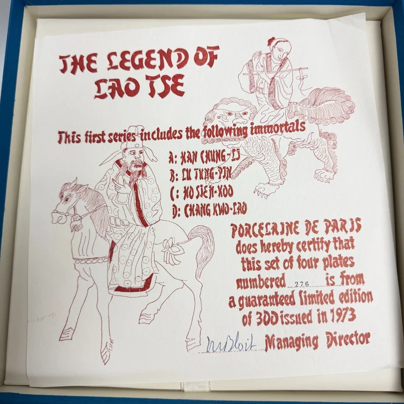 Legend of Lao Tse 3 Plates Limited Edition Series 276/300 Limoges France w/ Box