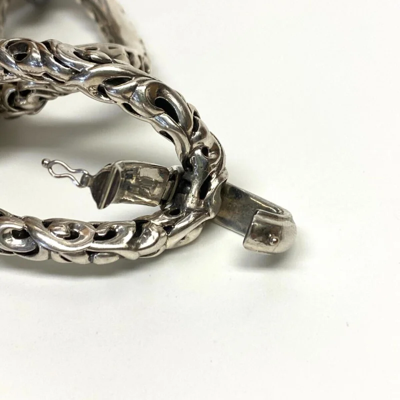 Charles Krypell 14K/925 White Gold + Colored Diamond 3.40 ct Link Bracelet