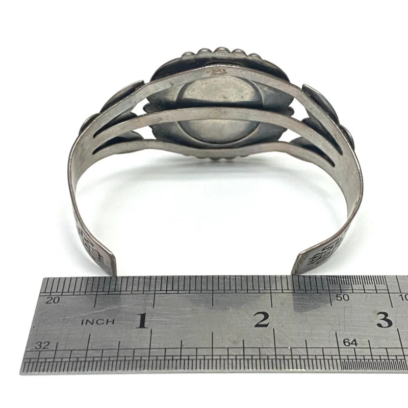 Vintage Cuff Bracelet Bell Sterling with Turquoise