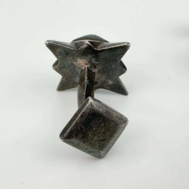 Mid Century Signed Hand Crafted Silver And Garnet Cufflinks